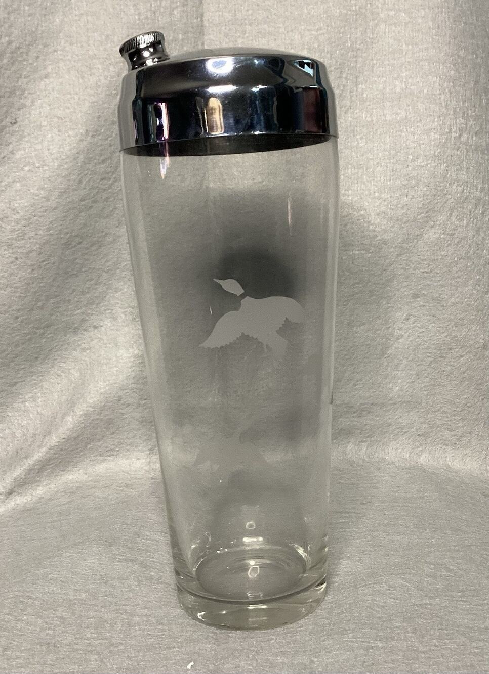 Vintage 9 In Tall Duck Hunter's Glass Cocktail Mixer